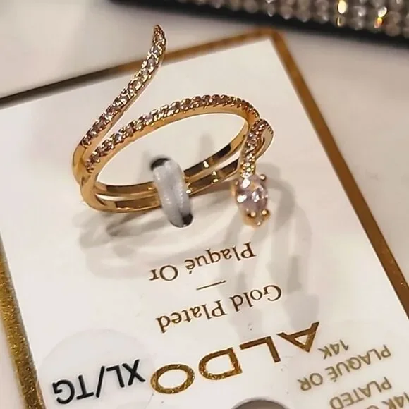 Aldo 14K Gold Plated CZ Wrap Around Snake Eing - Picture 4 of 5